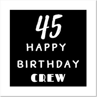 45 Year Old Gifts Crew 45th Birthday Party diamond Posters and Art